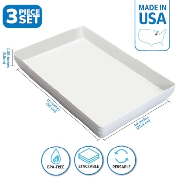 US Acrylic Avant Plastic Serving Trays Set of 3
