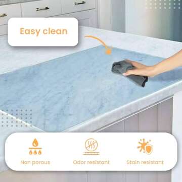 Transparent Acrylic Cutting Board with Kitchen Counter Lip - 18"x 14" - Clear & Non Slip Chopping Board - Countertop Protector for Chopping Food