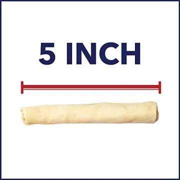Pet Factory 100% Made in USA Beefhide 5" Chip Rolls Dog Chew Treats - Natural Flavor, 22 Count/1 Pack