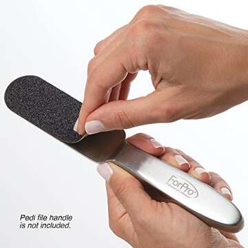 ForPro Professional Collection Stainless Steel Pedi File Refill, 80 Grit, Black, EZ-Strip Peel Pedicure Refill Pads, 1.25” W x 4” L, 50-Count