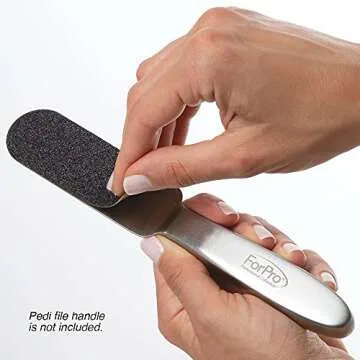 ForPro Professional Collection Stainless Steel Pedi File Refill, 80 Grit, Black, EZ-Strip Peel Pedicure Refill Pads, 1.25” W x 4” L, 50-Count