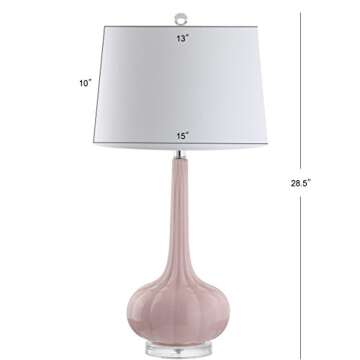 JONATHAN Y JYL1079A-SET2 Set of 2 Table Lamps Bette 28.5" Glass Teardrop LED Table Lamp Contemporary Bedside Desk Nightstand Lamp for Bedroom Living Room Office College Bookcase, Pink