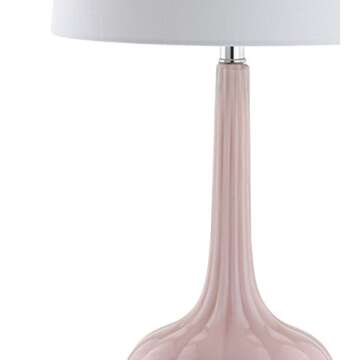 JONATHAN Y JYL1079A-SET2 Set of 2 Table Lamps Bette 28.5" Glass Teardrop LED Table Lamp Contemporary Bedside Desk Nightstand Lamp for Bedroom Living Room Office College Bookcase, Pink