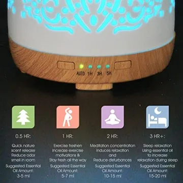 Stylish Essential Oil Diffuser with Auto Shut-Off and Timers