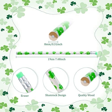 St. Patrick's Day Pencils - 50 Shamrock Wooden Party Favors