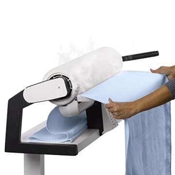 Reliable 100SR Rotary Steam Press - Verve Steam Press With Foot Pedal Control, 3 Steam Settings, Variable Speed, Dual-End Feed for Ironing Long Sheets, 1800W Heating Element, Safety Release Lever