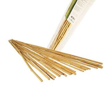 GROW!T Hydrofarm HGBB4 4' Natural Bamboo Stake, Pack of 25, Tan