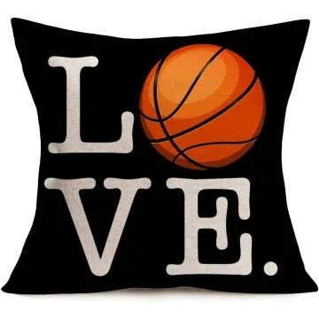Basketball Pillowcase Set of 4 - Cotton Linen 18x18