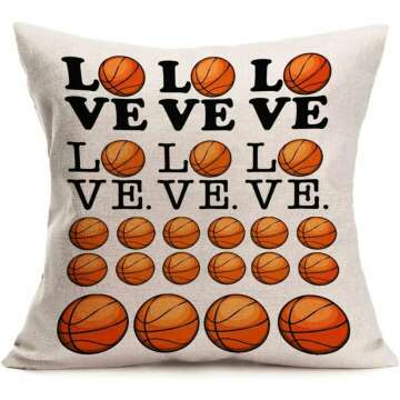 Basketball Pillowcase Set of 4 - Cotton Linen 18x18