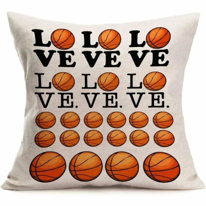 Basketball Pillowcase Set of 4 - Cotton Linen 18x18