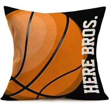 Basketball Pillowcase Set of 4 - Cotton Linen 18x18