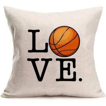 Basketball Pillowcase Set of 4 - Cotton Linen 18x18
