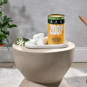 ZOOP XL Pet Wipes for Dogs & Cats – Thick, Huge Bath Wipes for Cleaning, Deodorizing, Conditioning, Wet Dog Wipes for Paws, Butt, Ear, Eye, Face, Whole Body, with Nanosilver-10 Count