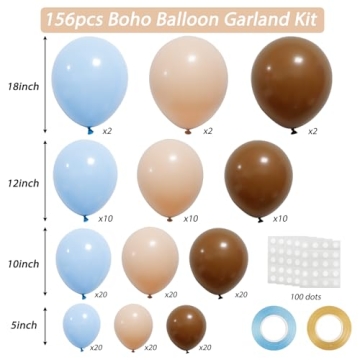 RUBFAC 156pcs Balloon Garland Kit for All Occasions