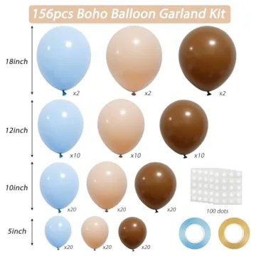 RUBFAC 156pcs Balloon Garland Kit for All Occasions