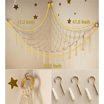 Stuffed Animal Storage Hammock for Kids Playroom