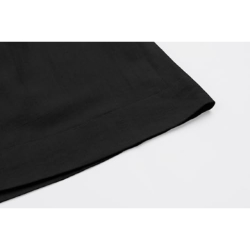 CHARTOU Women's Summer Sleeveless Mini Dress Cotton Linen V Neck Cinched A Line Slim Tank Short Dress (X-Large, Black)