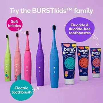BURST Marshmallow Sparkle Kids Toothpaste with Fluoride (4oz/2 Pack) | Great Tasting | Flavored for Children & Toddlers | Anticavity | Dye Free & Vegan | Safe for Kids Ages 2+