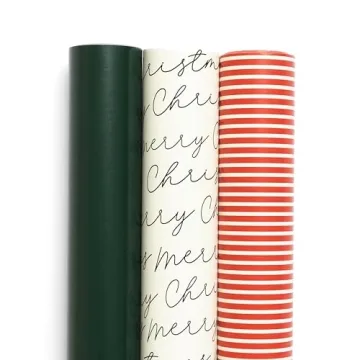 Merry Market Premium Christmas Wrapping Paper Set - 3 Rolls