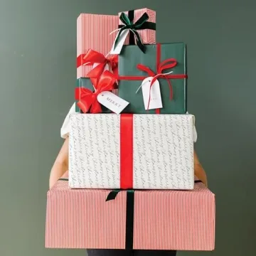 Merry Market Premium Christmas Wrapping Paper Set - 3 Rolls