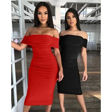 Elegant Bodycon Midi Dress for Cocktail and Events