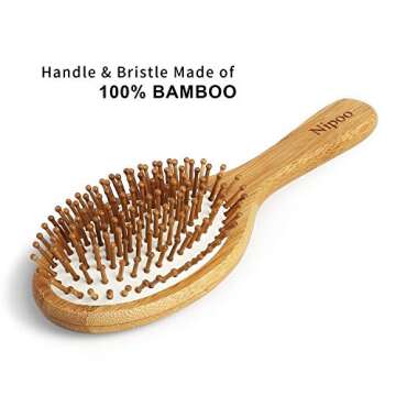 Nipoo Wooden Paddle Hair Brush - Detangle & Massage Scalp