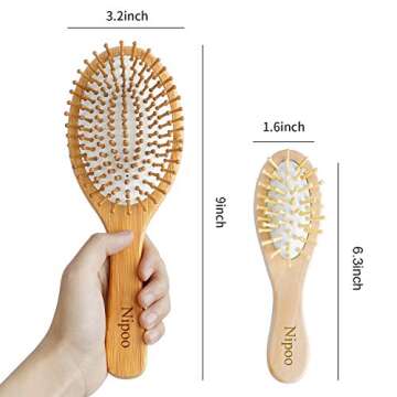 Nipoo Wooden Paddle Hair Brush - Detangle & Massage Scalp