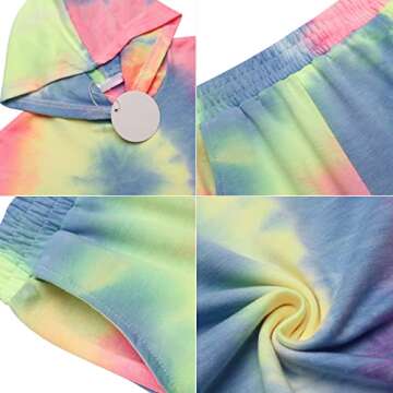 Greatchy Girls Tie-Dye Crop Hoodies Pullover Sweatshirt Jogger Pants Tracksuit Leggings Outfit Clothes Set