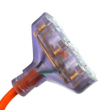 ProStar 25 Foot 10 Gauge SJTW Triple Tap Extension Cord - Heavy-Duty & Weather Resistant