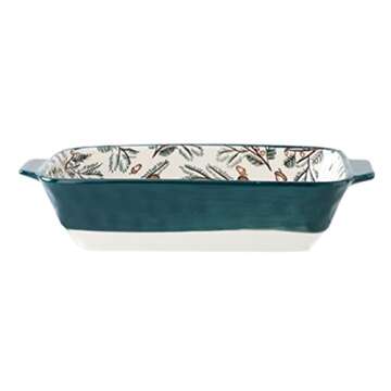 Cabilock Baking Dish Ceramic Casserole Dish Christmas Baking Dishes Rectangular Baking Pans Hand Pai...
