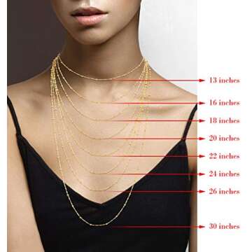 Miabella Italian 18K Gold Over Silver Singapore Bead Chain Station Necklace for Women, Made in Italy (Length 16 Inch (women's choker length))