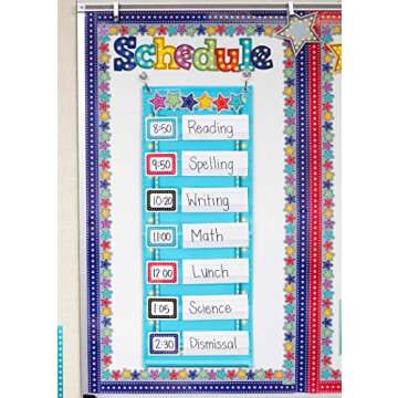 Light Blue Marquee Classroom Pocket Chart 14 Pockets