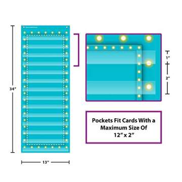 Light Blue Marquee Classroom Pocket Chart 14 Pockets