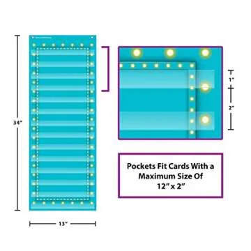 Light Blue Marquee Classroom Pocket Chart 14 Pockets