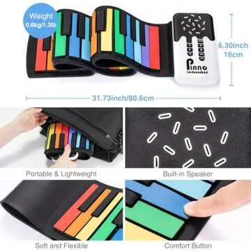 POGOLAB Portable 49 Key Roll Up Keyboard Piano
