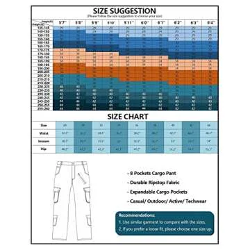 TRGPSG Men's Wild Cargo Pants, Camo Pants Cotton Casual Work Hiking Pants with 8 Pockets 5337 Battlefield Camo 34