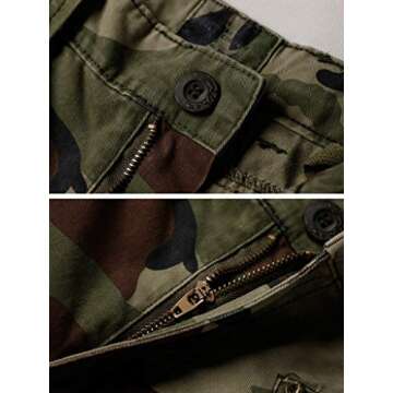 TRGPSG Men's Wild Cargo Pants, Camo Pants Cotton Casual Work Hiking Pants with 8 Pockets 5337 Battlefield Camo 34