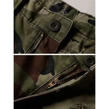 TRGPSG Men's Wild Cargo Pants, Camo Pants Cotton Casual Work Hiking Pants with 8 Pockets 5337 Battlefield Camo 34