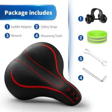 Xmifer Oversized Bike Seat, Comfortable Bike Seat - Universal Replacement Bicycle Saddle - Waterproof Leather Bicycle Seat with Extra Padded Memory Foam - Bicycle Seat for Men/Women