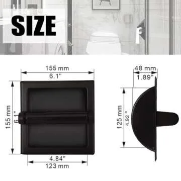 Black Recessed Toilet Paper Holder, Wall-Mounted Tissue Paper Holder Stainless Steel Toilet Paper Holder for Bathroom Accessories, Rear Mounting Bracket Included