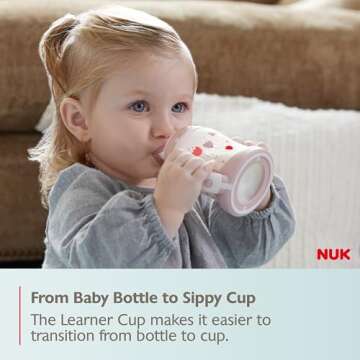 NUK Learner Cup, 6+ Months, Timeless Collection, Amazon Exclusive, 5 Oz, Pack of 2 – BPA Free, Spill Proof Sippy Cup