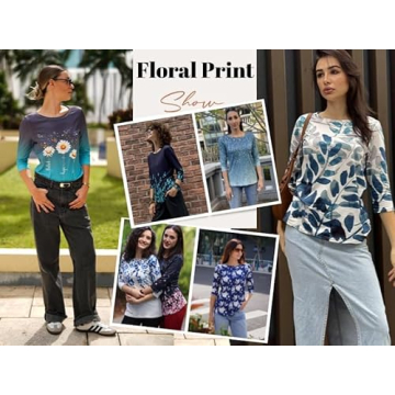 Zeagoo Striped 3/4 Sleeve Blouses for Women - Fashionable Casual Tops