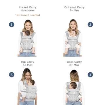 Ergobaby Omni 360 All-Position Baby Carrier for Newborn to Toddler with Lumbar Support & Cool Air Me...