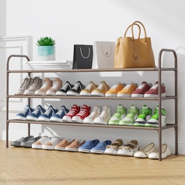Kitsure Shoe Rack for Closet, Shoe Rack for Front Door Entrance, Sturdy Shoe Shelf, Stackable Closet...