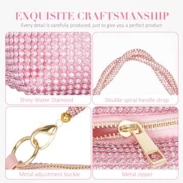 Afashor Evening Bag Rhinestone Purse for Party Weddings