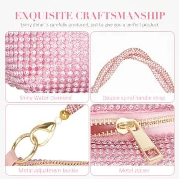 Afashor Evening Bag Rhinestone Purse for Party Weddings