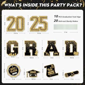 Complete 10-Pack Graduation Yard Signs for Outdoor Celebrations