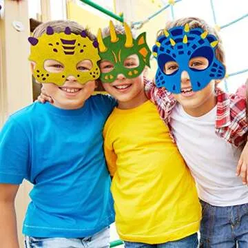 TEEHOME 24 Dinosaur Masks for Kids' Parties and Fun