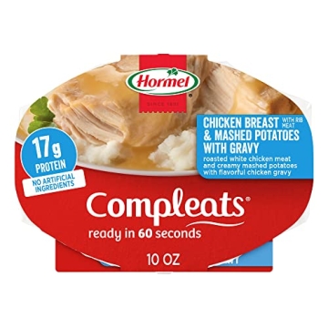 HORMEL COMPLEATS Chicken Breast & Mashed Potatoes with Gravy – 6 Pack Microwave Tray
