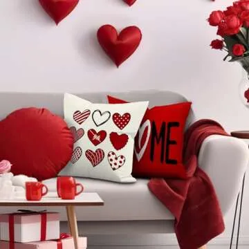 FUYUCHEN Valentine's Day Pillow Covers 18x18 Set of 4